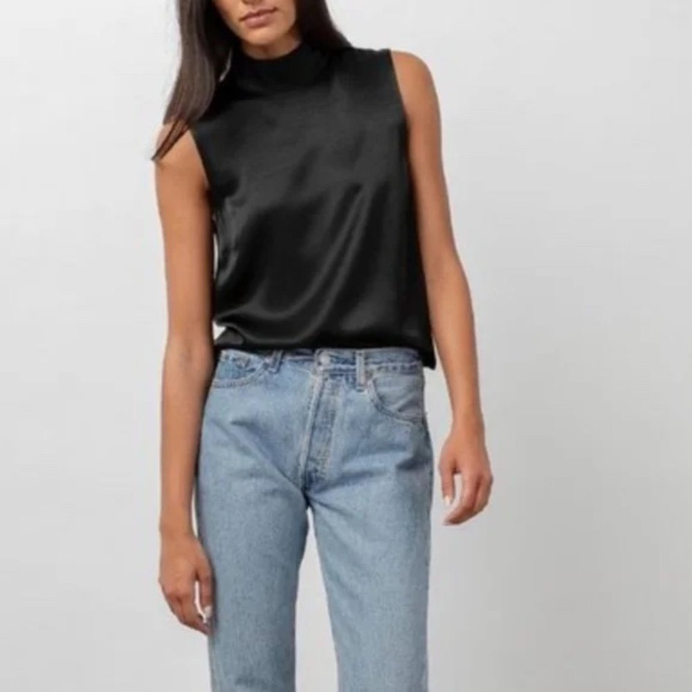 Satin High Neck Top